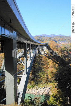 天竜峡大橋 そらさんぽの写真素材