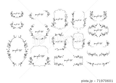 桜の花のフレーム枠イラストのベクター素材のイラスト素材