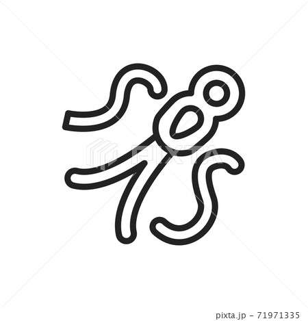 Virus ebola black line icon. Vector illustration. Outline pictogram Virus ebola black line icon. Vector illustration. Outline pictogram 71971335
