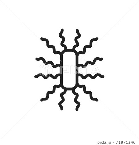 Bacteria peritrichous black line icon. Vector illustration 71971346