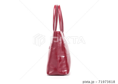 red stylish ladies leather bag on a white - Stock Photo [71973643] -  PIXTA