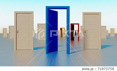 Colorful Doors To The World Of Opportunities 3d のイラスト素材
