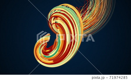 Spiral abstract element from particles, computer generated. 3d rendering vortex background 71974285