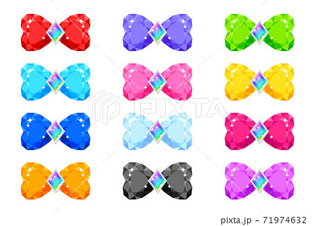 宝石 ブローチ リボン ひし形のイラスト素材
