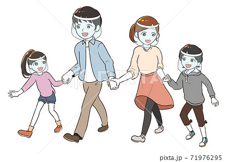 手をつなぐ家族 フェイスシールド 手をつなぐ家族 フェイスシールド 71976295