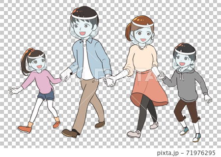 手をつなぐ家族 フェイスシールド 手をつなぐ家族 フェイスシールド 71976295