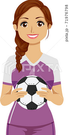 Teen Girl Hold Soccer Ball Illustration Teen Girl Hold Soccer Ball Illustration 71976798