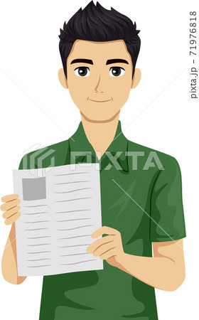 Teen Boy Job Resume Illustration 71976818