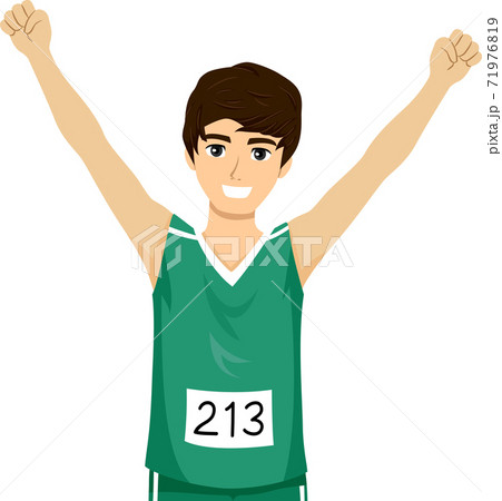 Teen Boy Marathon Runner Illustration 71976819