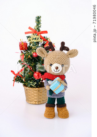 サンタとトナカイのあみぐるみ　クリスマス 71980046