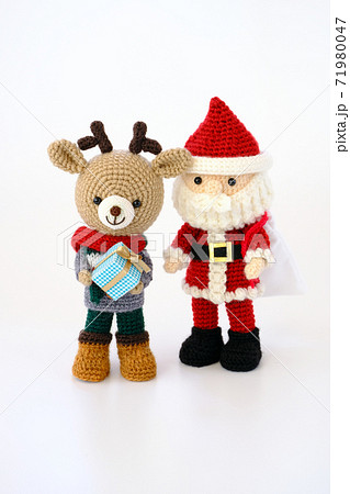 サンタとトナカイのあみぐるみ クリスマス サンタとトナカイのあみぐるみ クリスマス 71980047