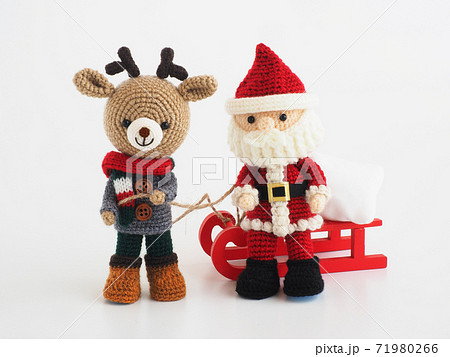 サンタとトナカイのあみぐるみ クリスマス サンタとトナカイのあみぐるみ クリスマス 71980266