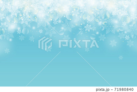 冬 クリスマス 氷の結晶 雪の結晶の背景 水色 青 イラストのイラスト素材