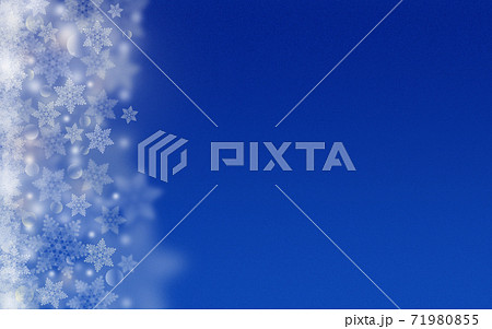 冬 クリスマス 氷の結晶 雪の結晶の背景 青 イラストのイラスト素材