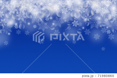 冬 クリスマス 氷の結晶 雪の結晶の背景 青 イラストのイラスト素材