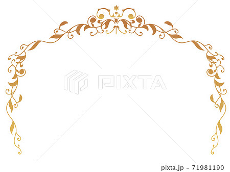 葉っぱのヴィンテージ風フレーム　背景模様なし 71981190