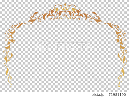 葉っぱのヴィンテージ風フレーム　背景模様なし 71981190