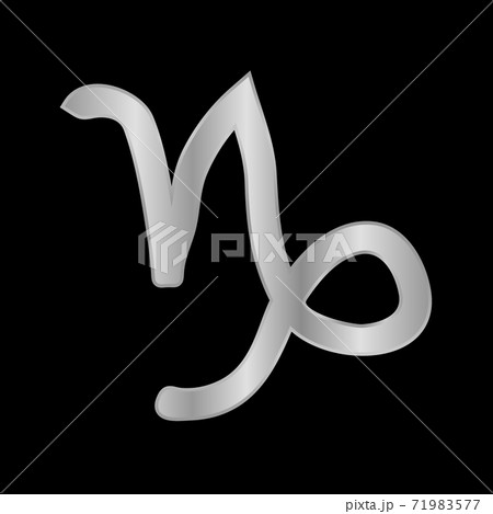 Capricorn symbol on black. 71983577
