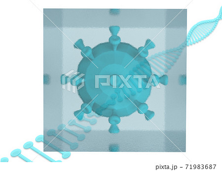 ウイルスイメージ3DCG封印+らせん ウイルスイメージ3DCG封印+らせん 71983687