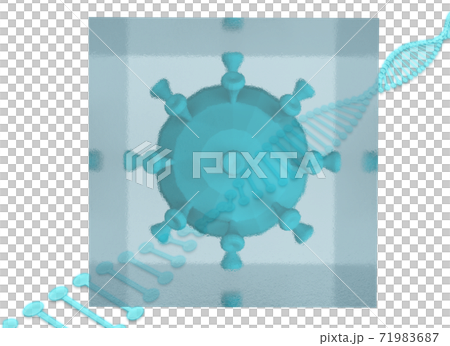 ウイルスイメージ3DCG封印+らせん ウイルスイメージ3DCG封印+らせん 71983687