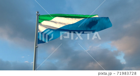 3d rendering of the national flag of the Sierra Leone 71983728