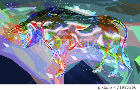 White metal bull in abstract colorful style illustration White metal bull in abstract colorful style illustration 71985566