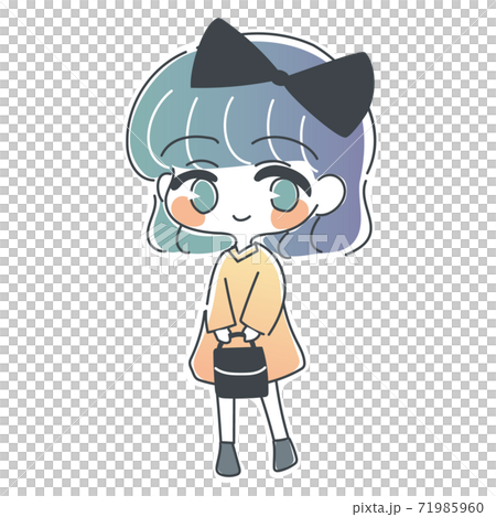 おしゃれが好きな女の子 ベクターのイラスト素材
