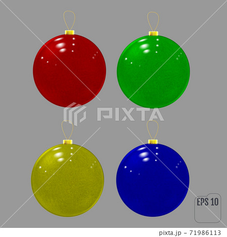 Colored Textured Christmas ball decoration. 71986113