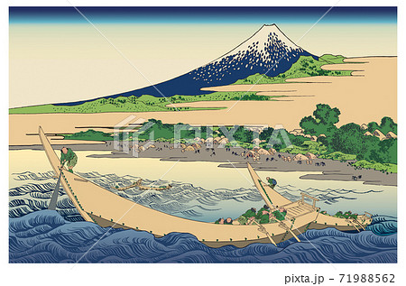 富嶽三十六景　田子の浦略図イラスト 71988562
