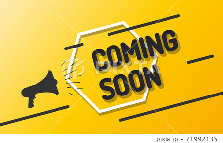 Banner Coming Soon with megaphone creative background with lines. Vector presentation illustration 71992135