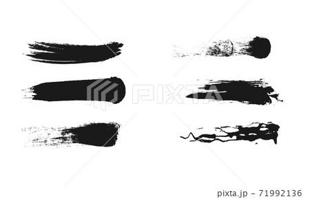 Abstract black hand painted grunge brush texture. Collection of doodle vector illustration 71992136