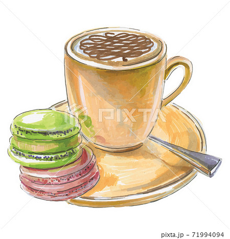 Coffee doppion, French cookies macaroni 71994094