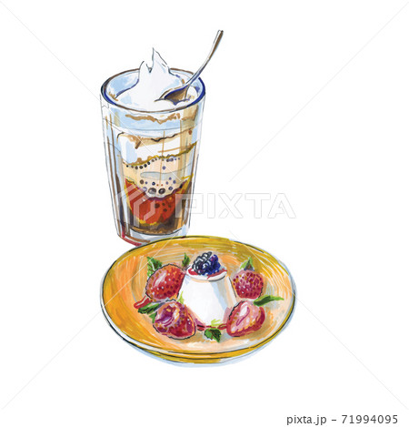 Coffee demi creme, dessert panna cotta 71994095