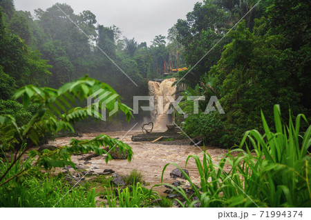 Muddy waters of a Tegenungan waterfall 71994374