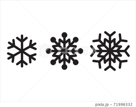 Snowflake icon. The winter set. Black isolated silhouette. Christmas and Winter theme. Vector illustration. 71996332