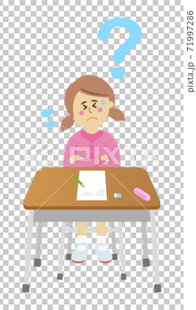 Illustration image of elementary school students who are in trouble because they do not understand the test Illustration image of elementary school students who are in trouble because they do not understand the test 71997286