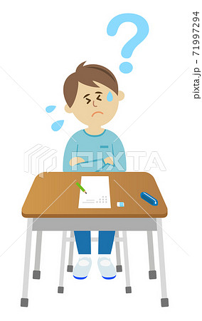 テストが分からなくて困る小学生のイラストイメージ テストが分からなくて困る小学生のイラストイメージ 71997294