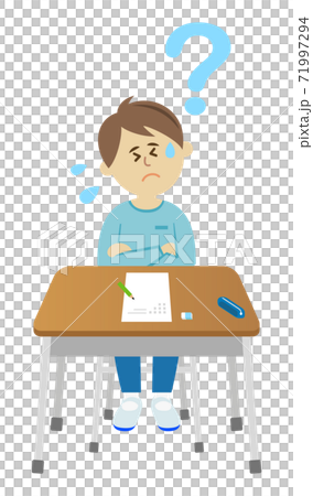 Illustration image of elementary school students who are in trouble because they do not understand the test Illustration image of elementary school students who are in trouble because they do not understand the test 71997294