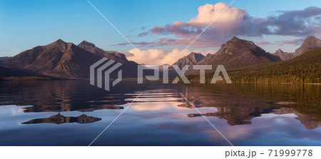 Lake McDonald with American Rocky Mountains 71999778