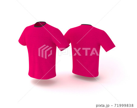 Pink T-shirt template, isolated on background. - Stock Illustration  [71999838] - PIXTA