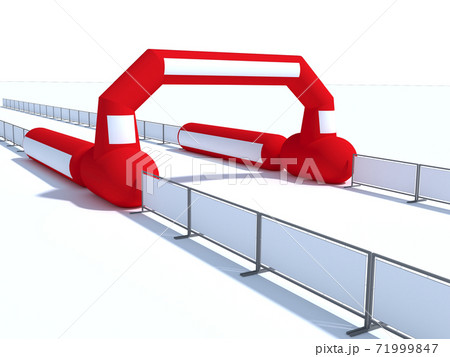 Inflatable start and finish line arch illustrations - Inflatable archways suitable for outdoor sport events 3d render 71999847
