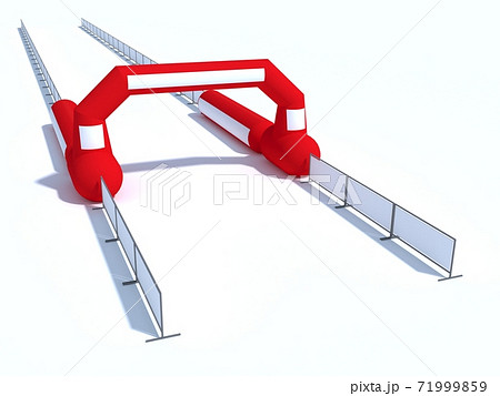 Inflatable start and finish line arch illustrations - Inflatable archways suitable for outdoor sport events 3d render Inflatable start and finish line arch illustrations - Inflatable archways suitable for outdoor sport events 3d render 71999859
