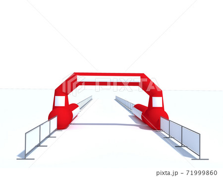 Inflatable start and finish line arch illustrations - Inflatable archways suitable for outdoor sport events 3d render 71999860