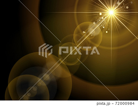 キラキラ光るレンズフレアと光の煌めきのイラスト素材
