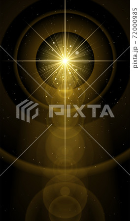 キラキラ光るレンズフレアと光の煌めきのイラスト素材