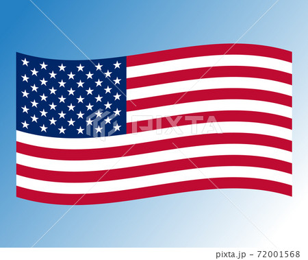 Vector illustration of waving American Flag on white background. United States Flag. 72001568