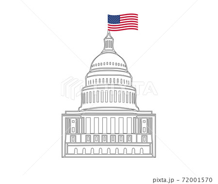 Vector icon of united states capitol hill building washington dc american congress white symbol design on white background 72001570