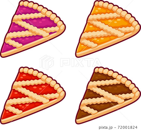 Lattice fruit pie illustration set 72001824