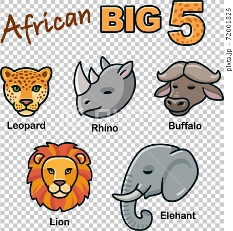 African Big Five animals - Stock Illustration [72001826] - PIXTA