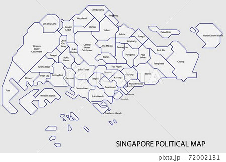 Singapore political map divide by state colorful outline simplicity style. 72002131